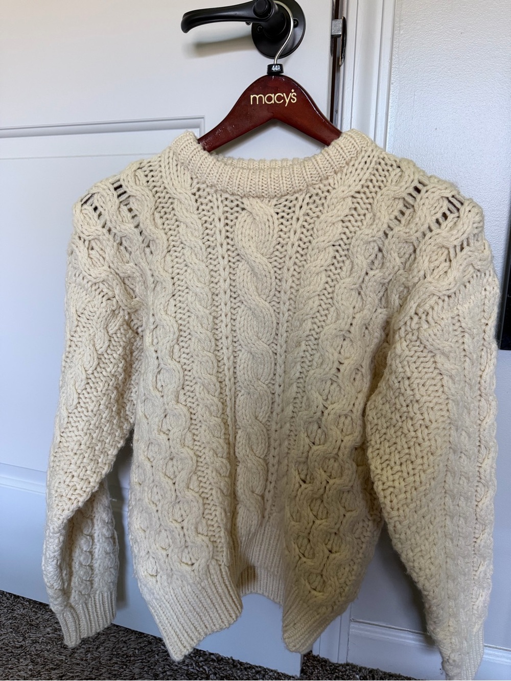 Women’s Cream Cable Crewneck Sweater